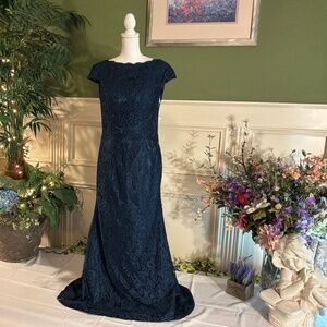 Maxi Long Navy blue lace open back